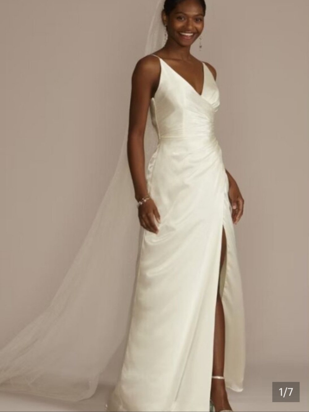 **ALTERED** Satin Ivory/Champagne Slip Dress